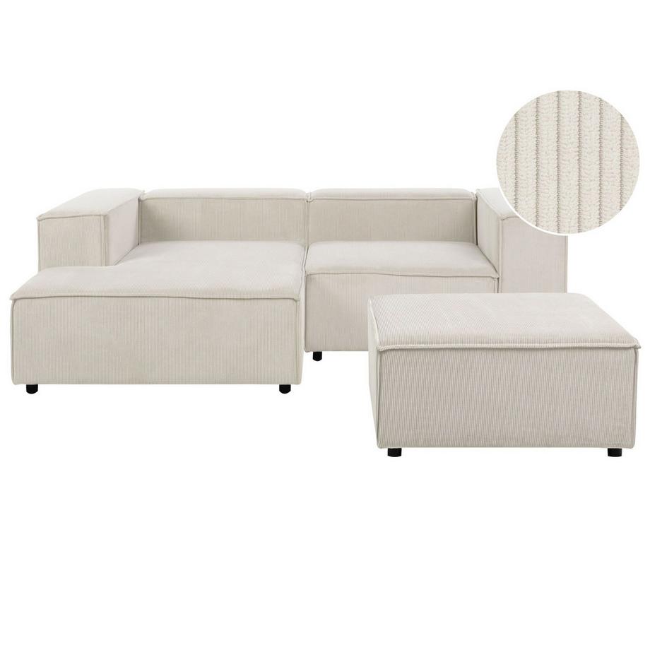 Rechtsseitiges Ecksofa mit Ottomane aus Cord  ARDAL