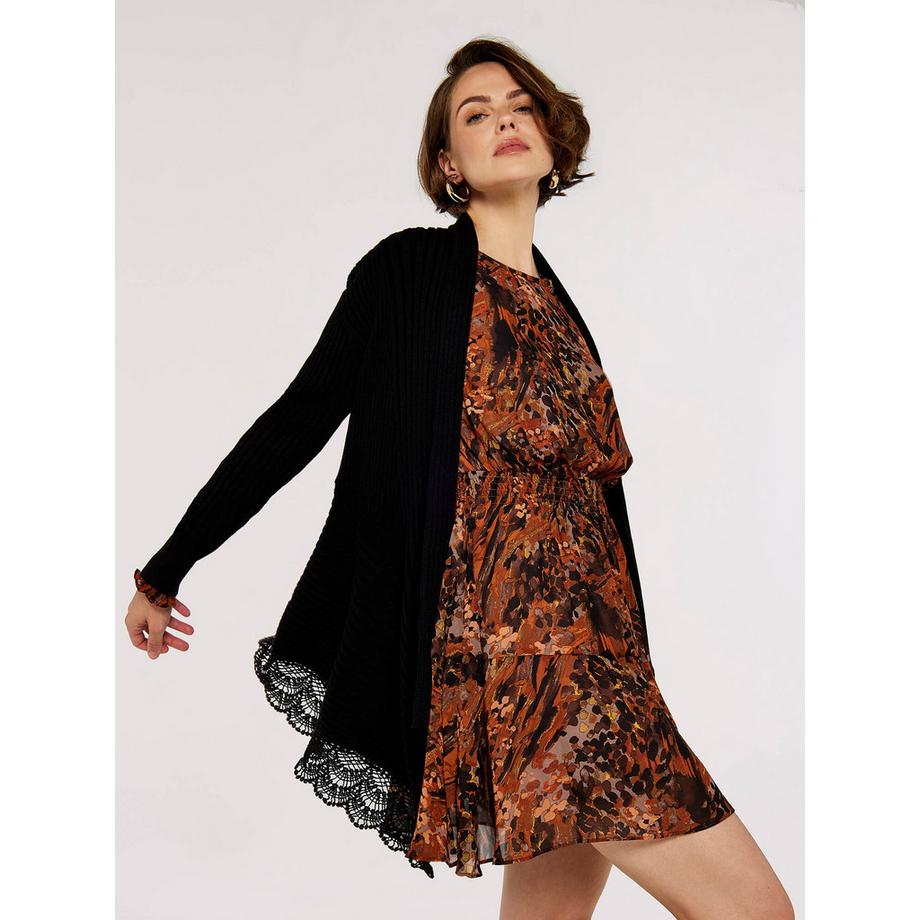 Gerippte Strickjacke