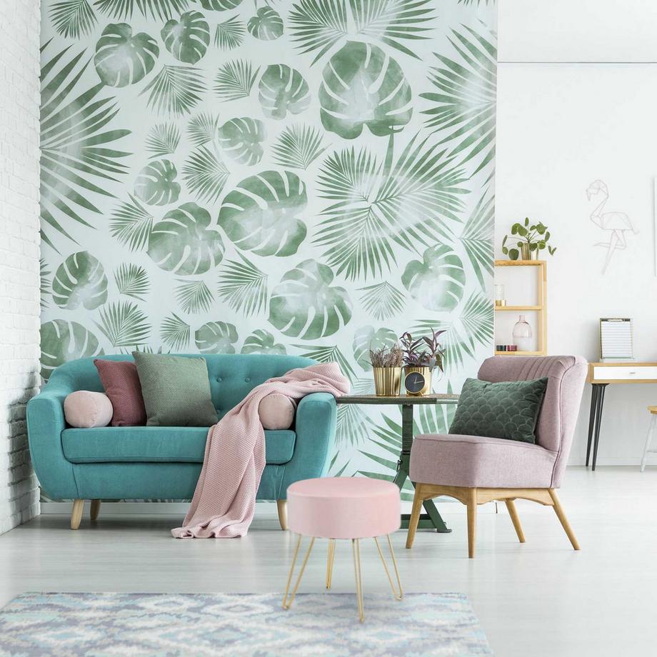 B2X  Hocker aus Samt mit rosa Metallbeinen 