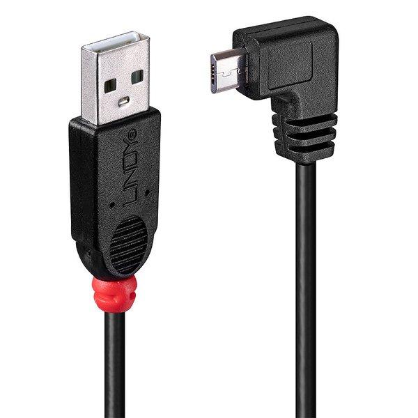 Image of LINDY 31975 USB Kabel 0,5 m USB 2.0 USB A Micro-USB B Schwarz