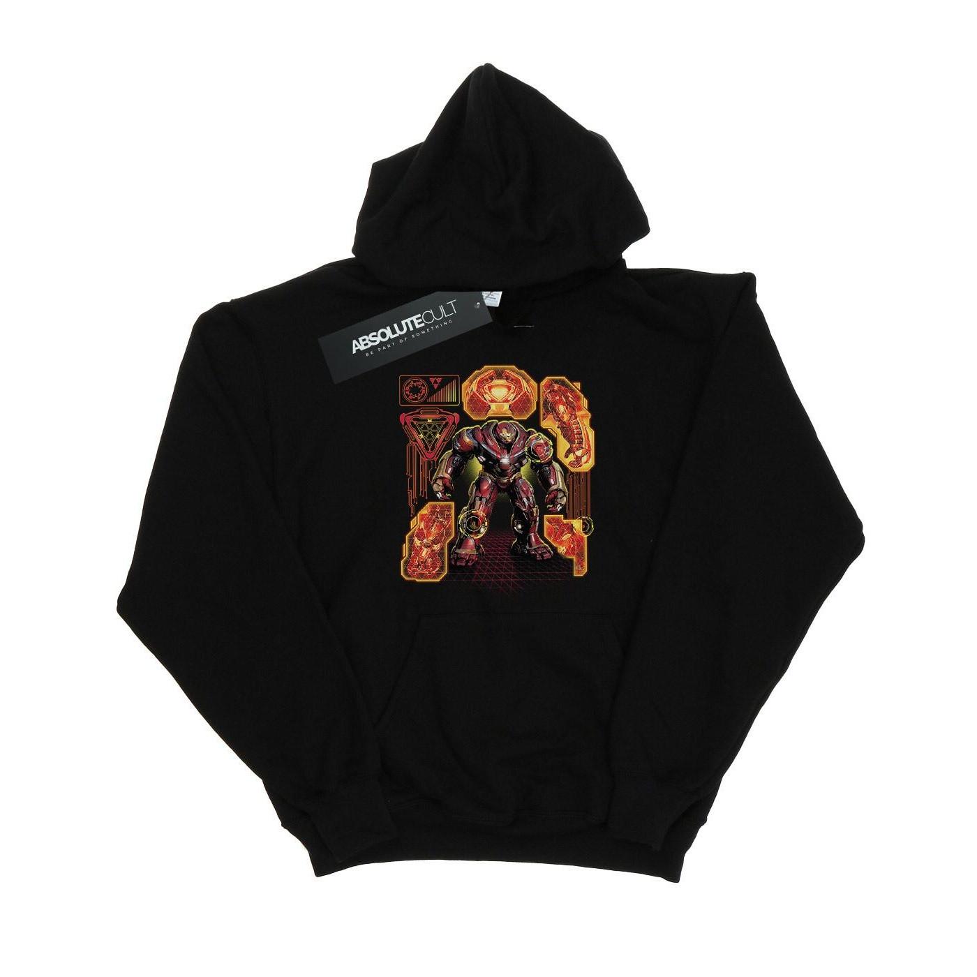 Image of Avengers Infinity War Hulkbuster Blueprint Kapuzenpullover Mädchen Schwarz 152-158