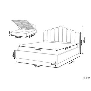 Beliani Bett mit Bettkasten aus Samtstoff Modern VINCENNES  