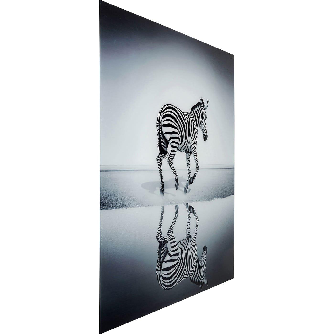 KARE Design Bild Glas Savanne Zebra 120x120cm  