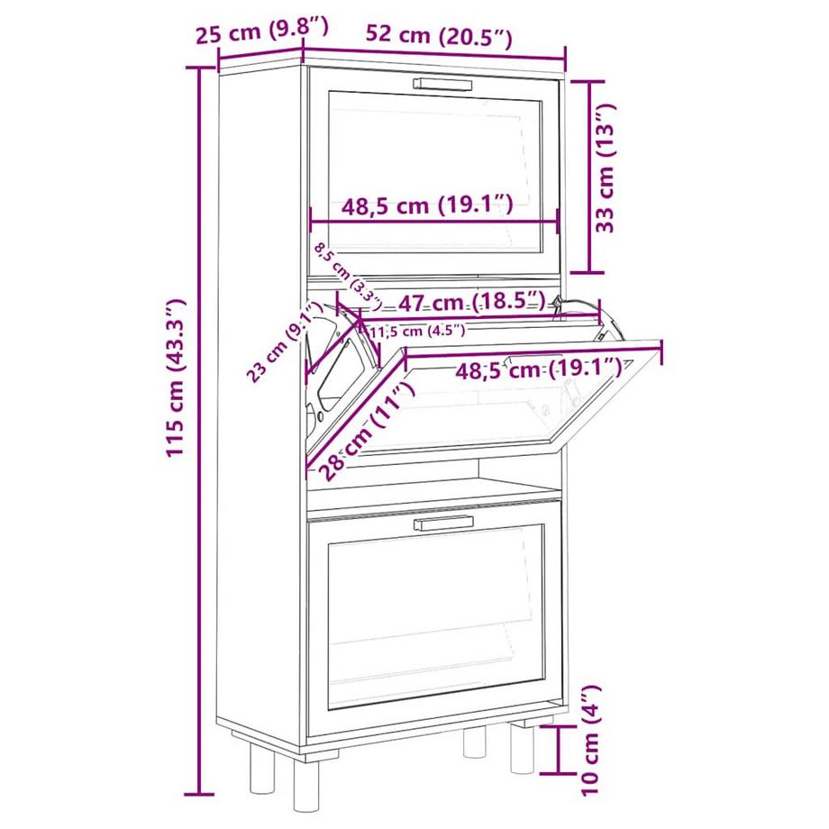 VidaXL Schuhschrank holzwerkstoff  
