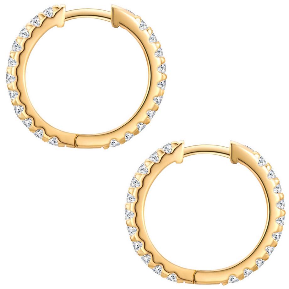 Rafaela Donata  Creolen Sterling Silber gelbgold Zirkonia 