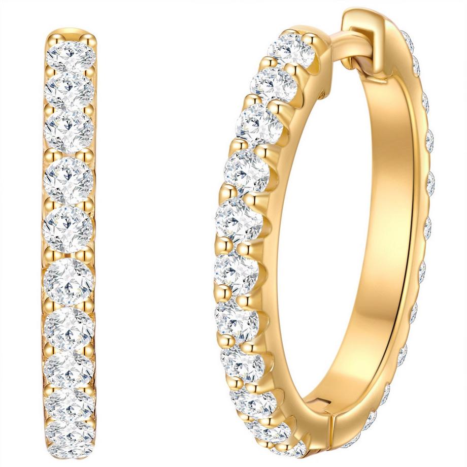 Creolen Sterling Silber gelbgold Zirkonia