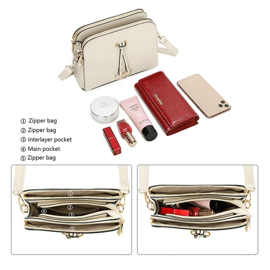 Only-bags.store Sac Bandoulière Solide en Cuir PU  