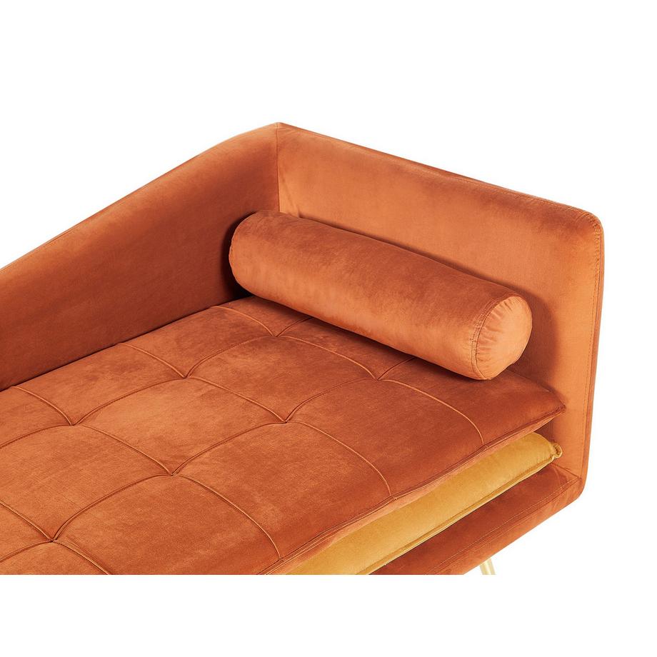 Beliani Chaise longue versione destra en Velluto Glamour GONESSE  