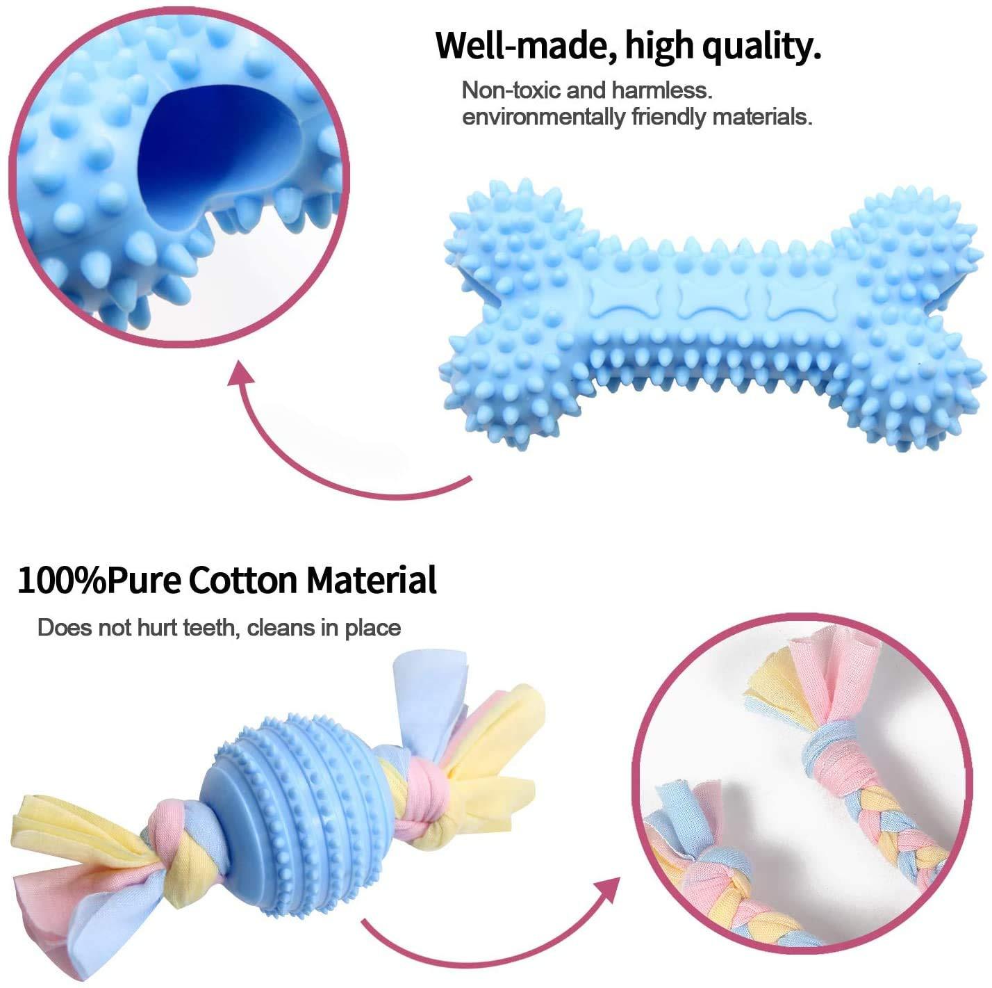 Alopini  Jouet pour chien, jouet à mâcher pour chiens, jouet à mâcher agressif pour chiots/petits et moyens chiens avec balle et cordes en coton. 