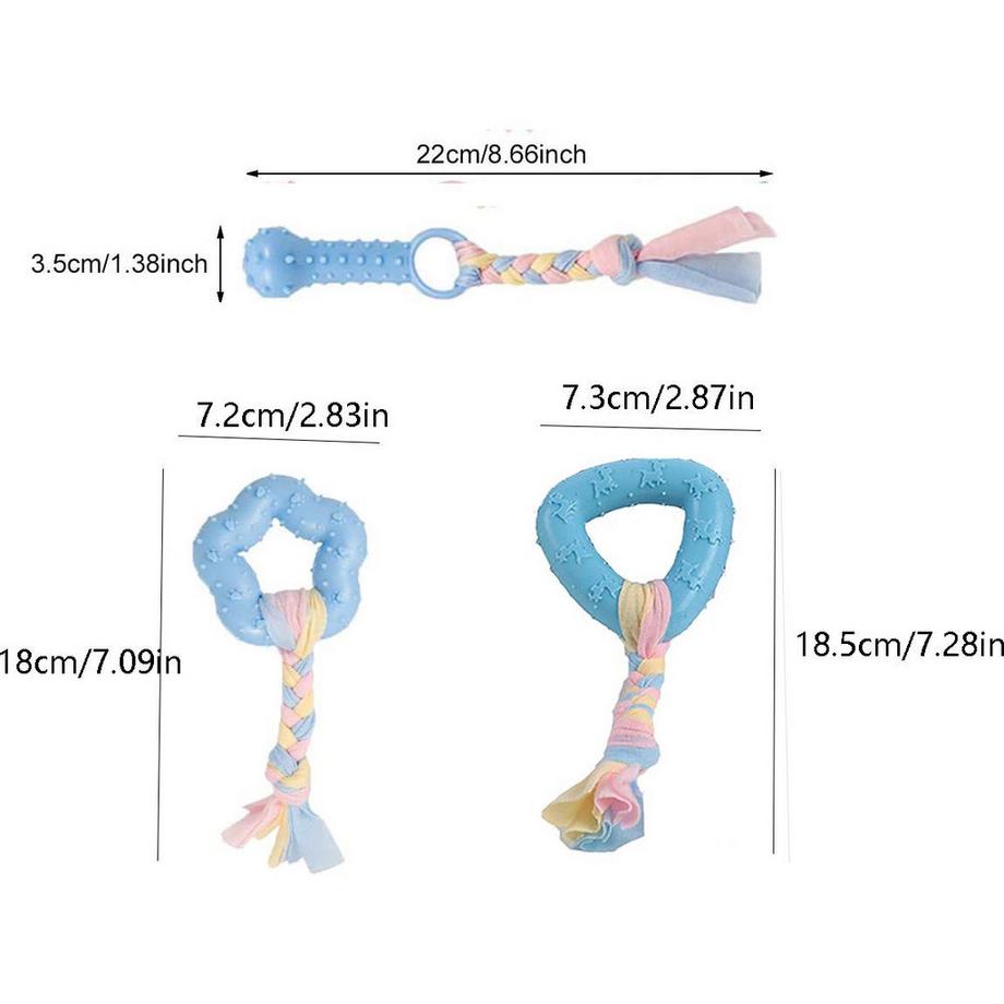 Alopini  Hundespielzeug, Kauspielzeug für Hunde, Aggressives Kauspielzeug für Welpen/kleine, mittelgroße Hunde mit Ball und Baumwollseilen 