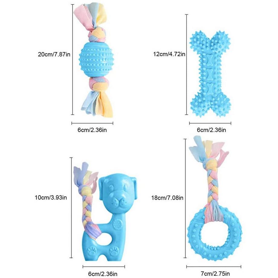 Alopini  Hundespielzeug, Kauspielzeug für Hunde, Aggressives Kauspielzeug für Welpen/kleine, mittelgroße Hunde mit Ball und Baumwollseilen 