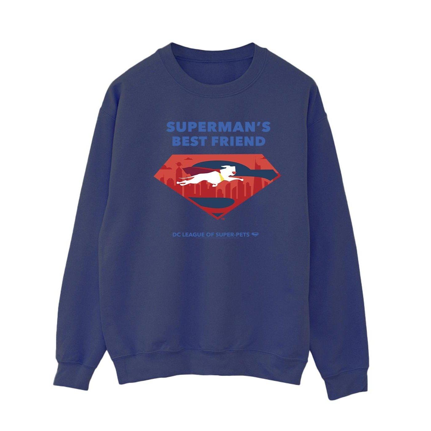 Image of Dc League Of Superpets Superman's Best Friend Sweatshirt Damen Marine L