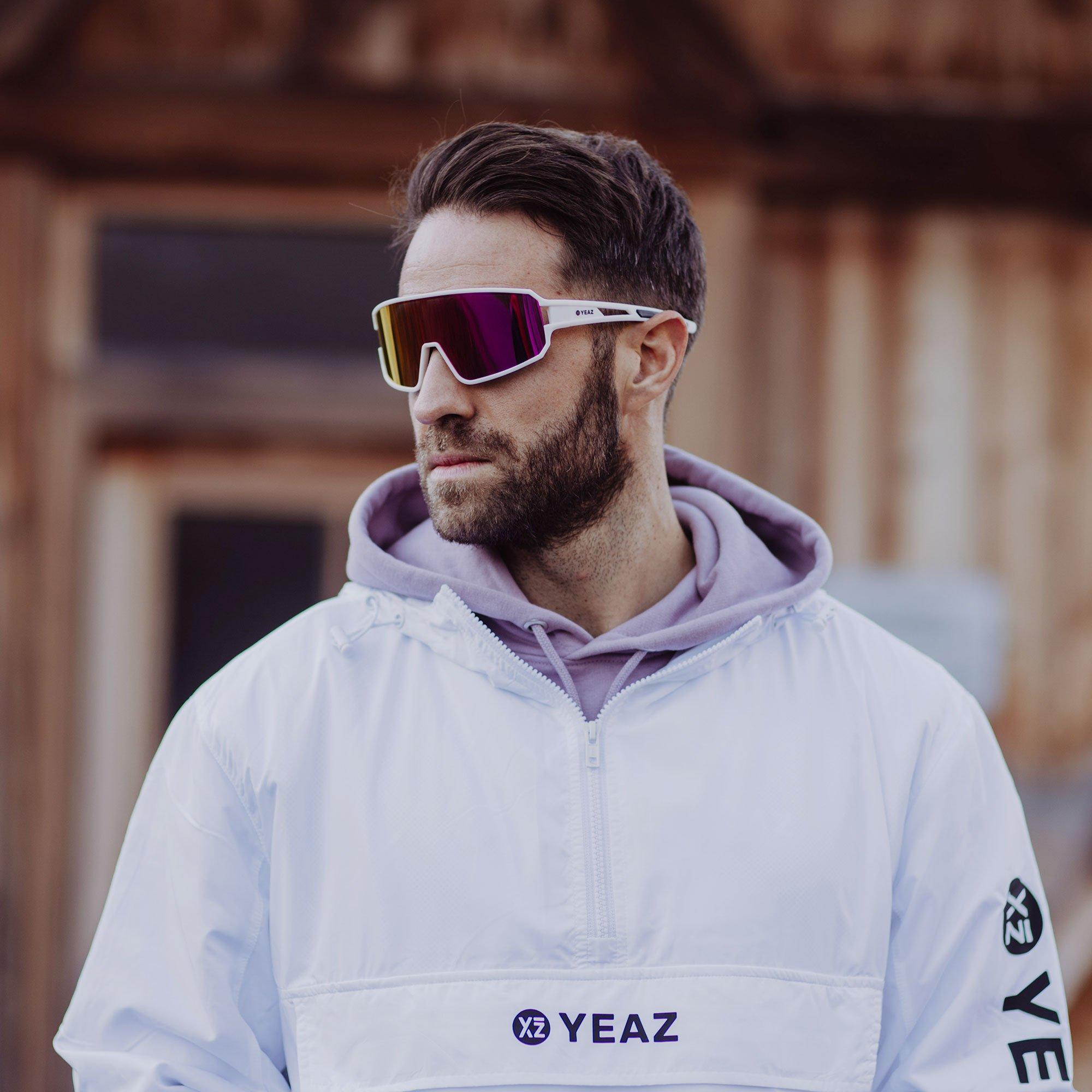 YEAZ  SUNWAVE Occhiali da sole sportivi crema bianco/rosa 