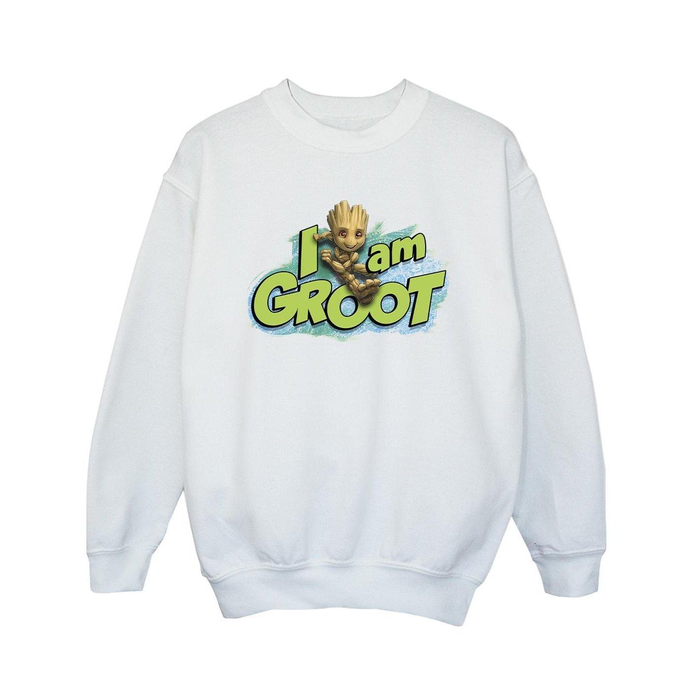 Image of Guardians Of The Galaxy I Am Groot Jumping Sweatshirt Unisex Weiss 104
