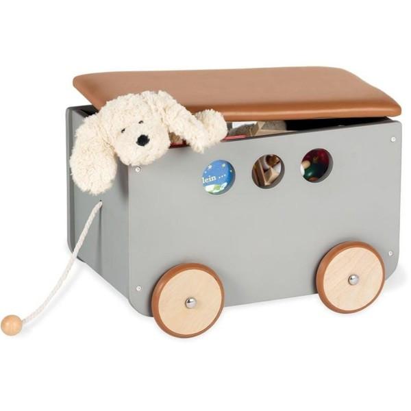 Image of Pinolino Kinderträume Spielzeugkiste mit Rollen 'Jim', Multicolor
