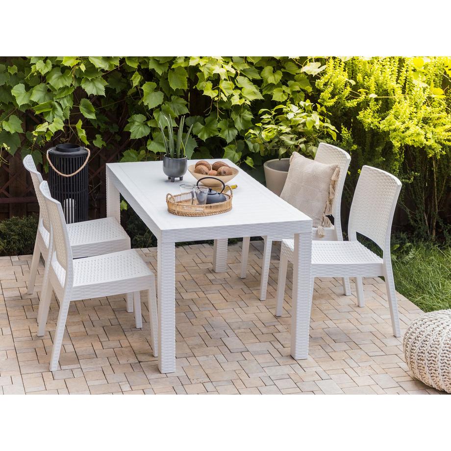 Beliani Table de salle à manger de jardin en Matière synthétique Industriel FOSSANO  