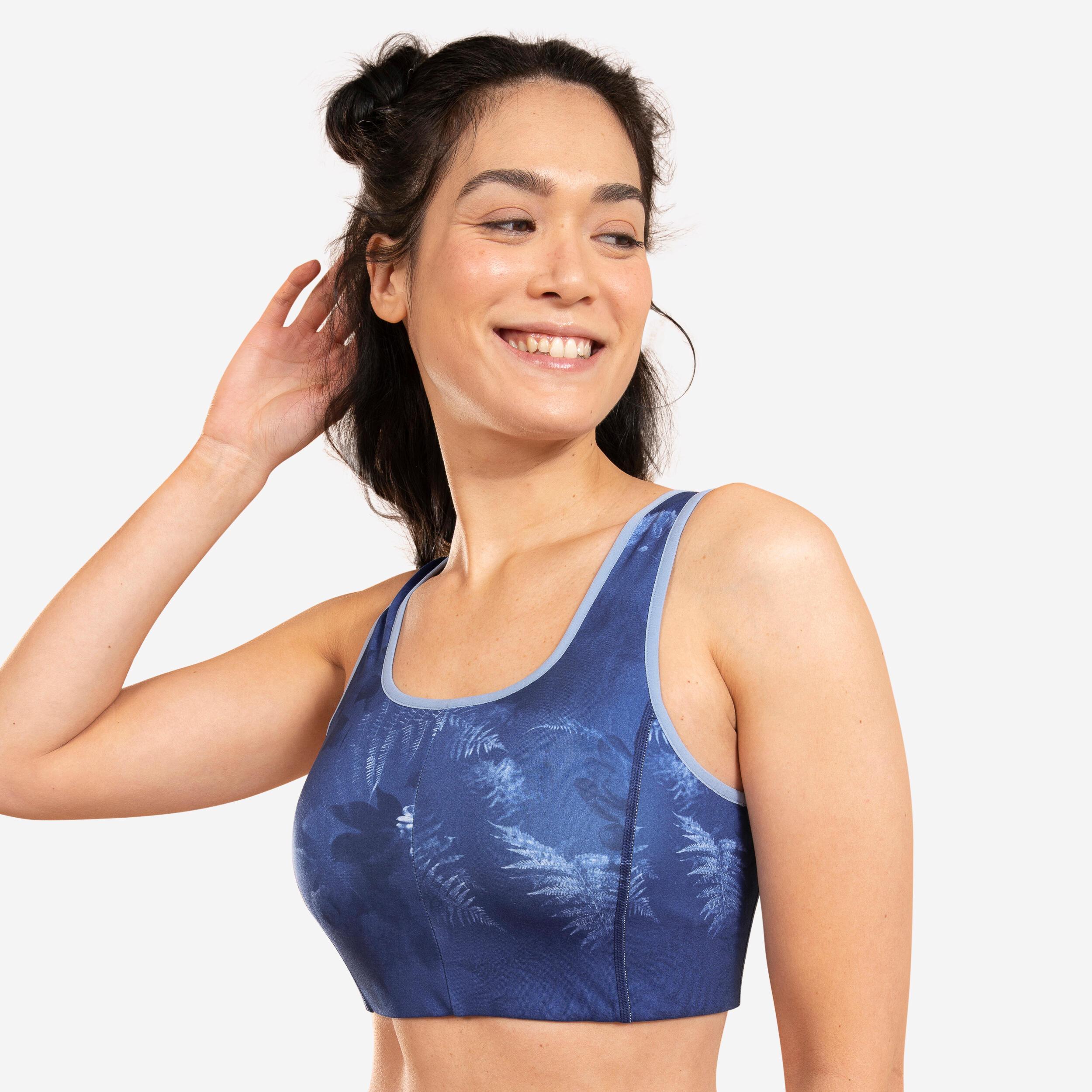Image of Yogabustier Wendbar Damen Blau Bedruckt L
