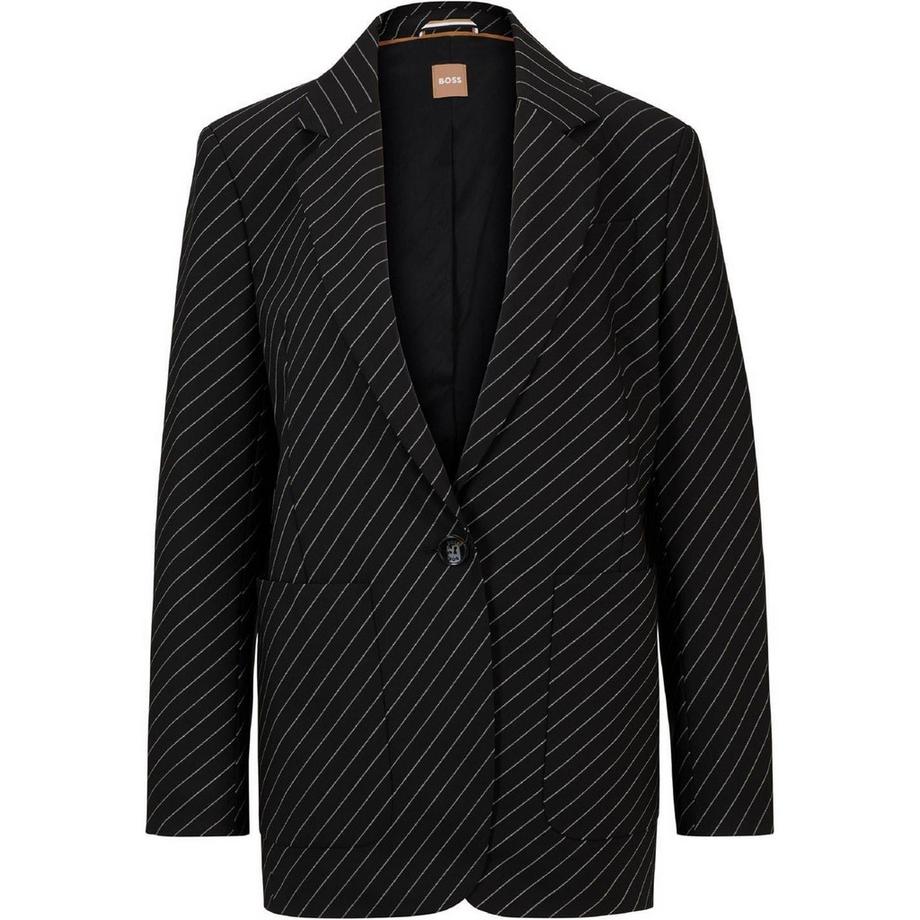 Blazer Regolare A Strisce Collo A Tacca