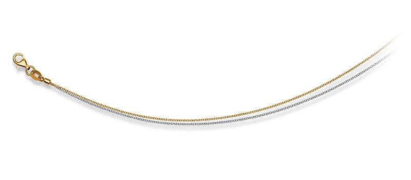 Image of Collier Anker Bicolor Weiss-/gelbgold 750, 0.6mm, 42cm Unisex Gold 42cm