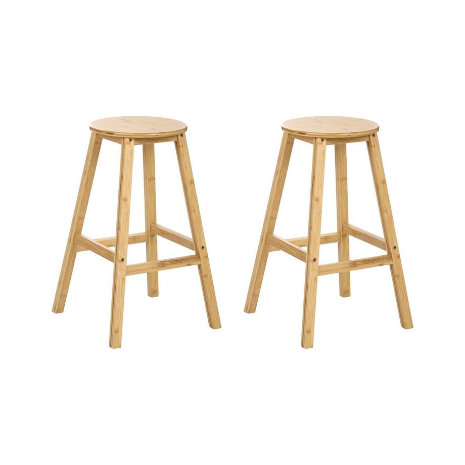 Lot de 2 tabourets de bar en Bambou Traditionnel ANCELLE