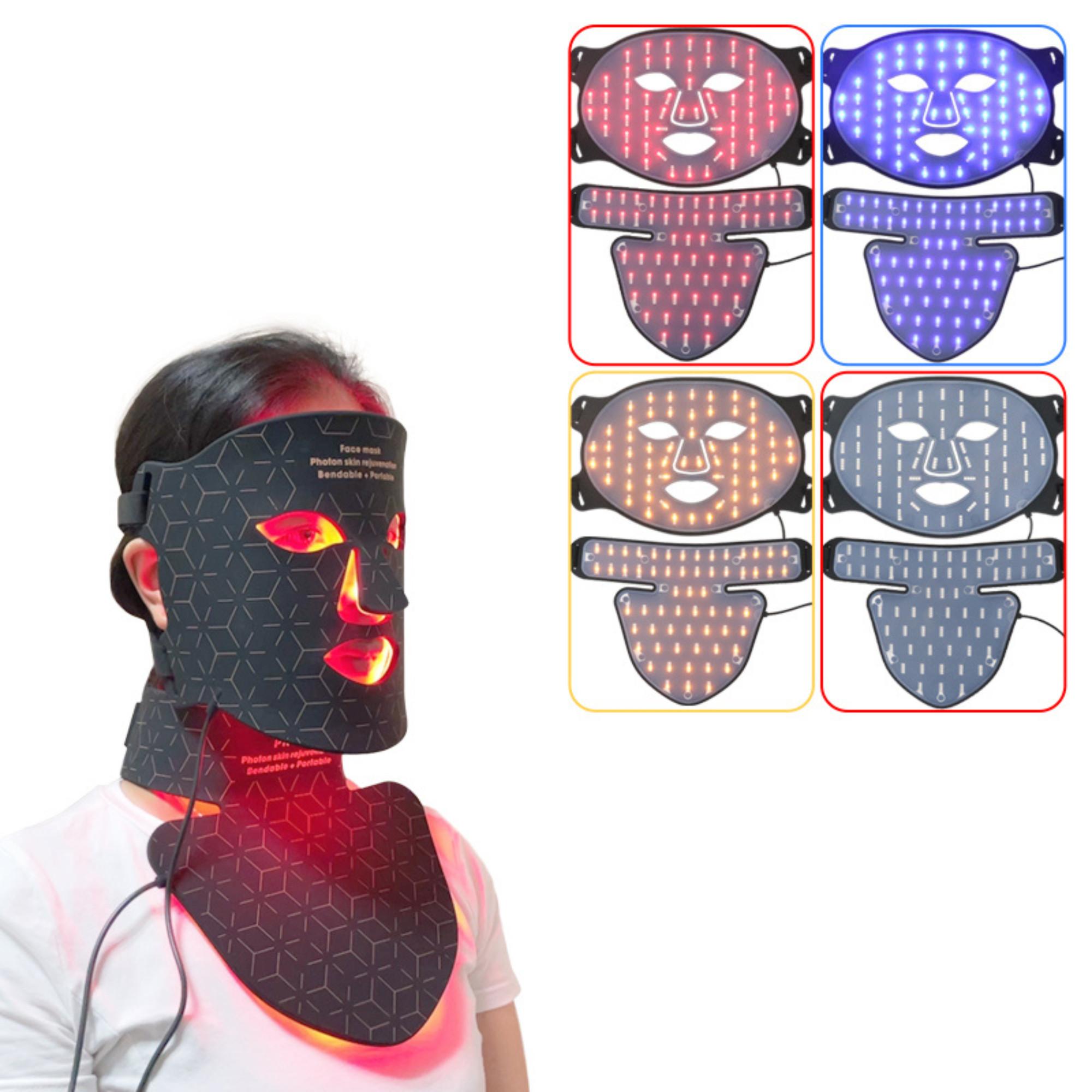 HEE  Maschera LED antietà alla silice 4 per viso e collo 