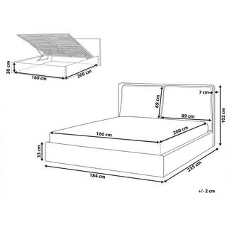 Beliani Letto contenitore en Velluto Moderno BAJONNA  