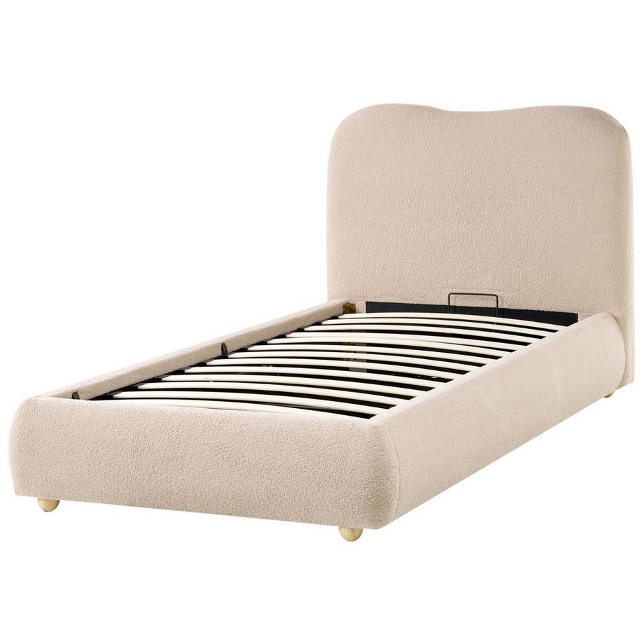 Beliani Lit ottoman en Bouclé Moderne BLAGNAC  