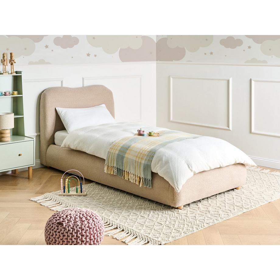 Beliani Lit ottoman en Bouclé Moderne BLAGNAC  