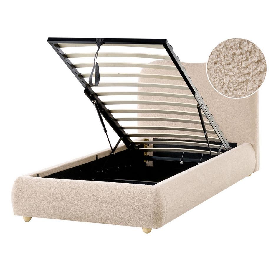 Beliani Lit ottoman en Bouclé Moderne BLAGNAC  