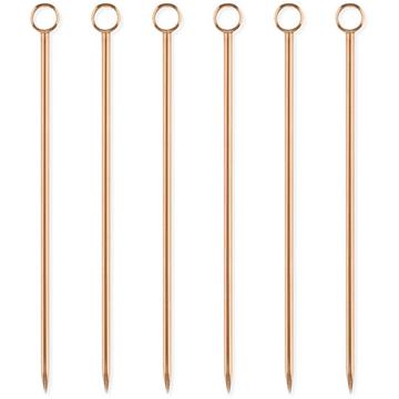 Lot de 6 bâtonnets mélangeurs pour cocktails or rose