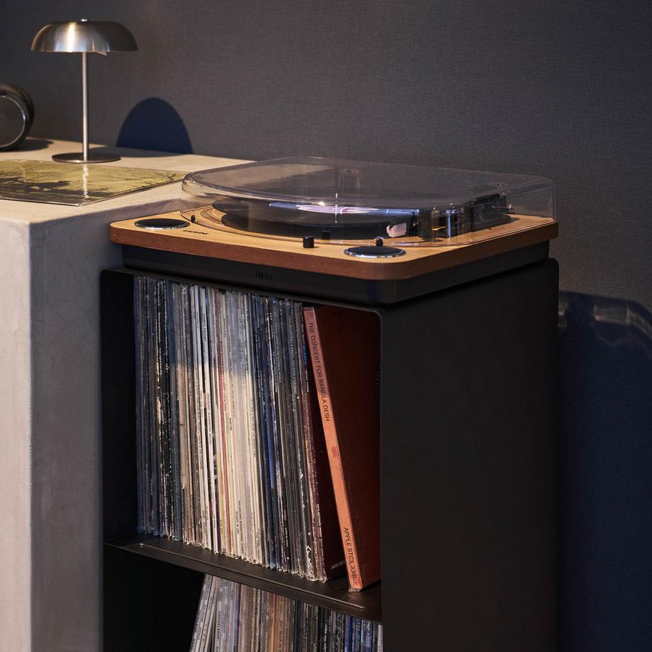 Yamazaki 2-stöckiges Schallplatten-Regal mit Rollen TOWER  