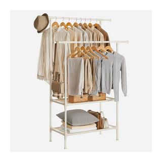 Calicosy Stabiler Doppelschienen-Kleiderständer mit 70 kg Tragkraft  