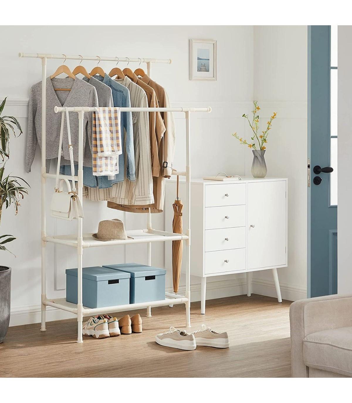 Calicosy Stabiler Doppelschienen-Kleiderständer mit 70 kg Tragkraft  