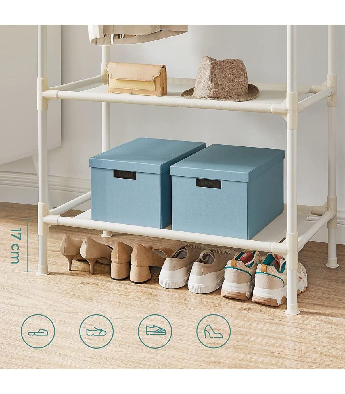 Calicosy Stabiler Doppelschienen-Kleiderständer mit 70 kg Tragkraft  