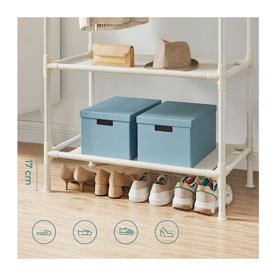 Calicosy Stabiler Doppelschienen-Kleiderständer mit 70 kg Tragkraft  