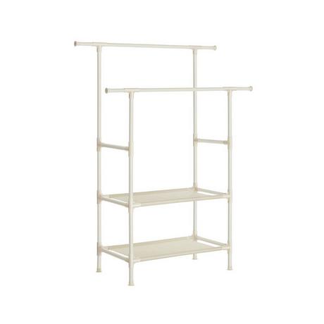 Calicosy Stabiler Doppelschienen-Kleiderständer mit 70 kg Tragkraft  