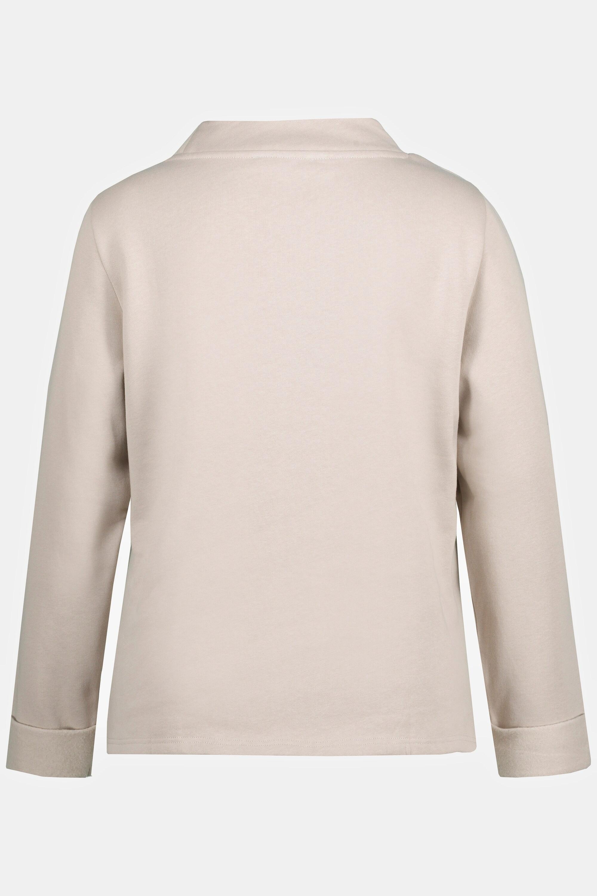 Ulla Popken  Sweat-shirt, col montant, manches longues, coton bio 