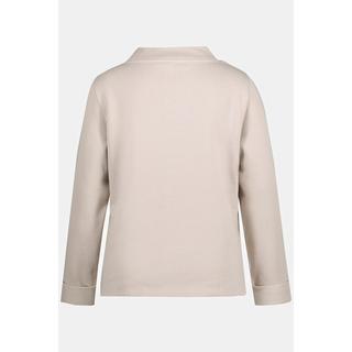 Ulla Popken  Sweatshirt, Stehkragen, Langarm, Biobaumwolle 