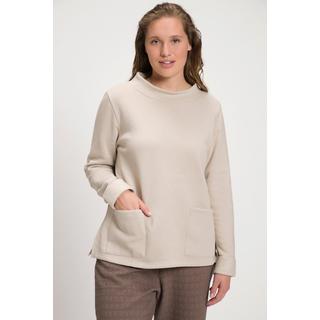 Ulla Popken  Sweat-shirt, col montant, manches longues, coton bio 