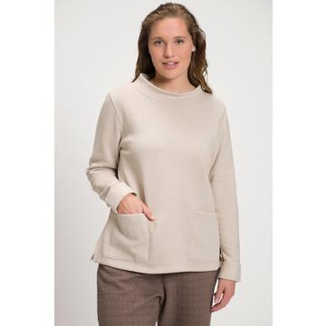 Sweat-shirt, col montant, manches longues, coton bio