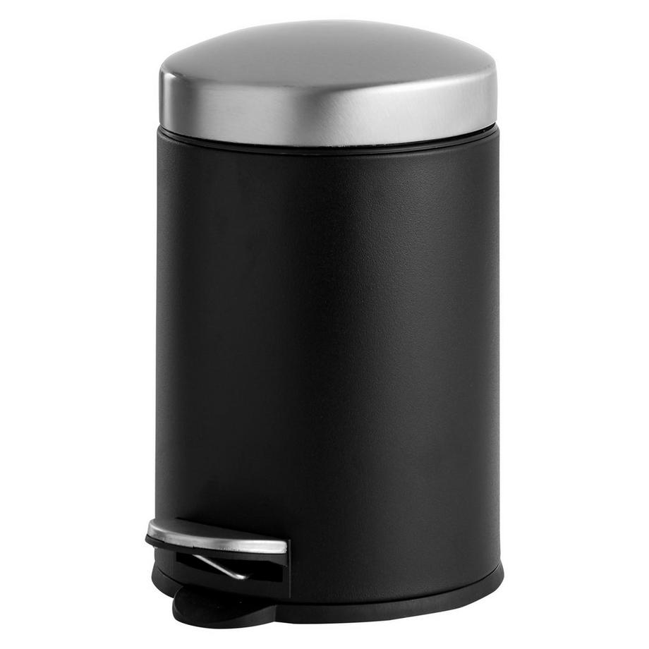SCHOU Pattumiera a pedale nera, 3 litri  