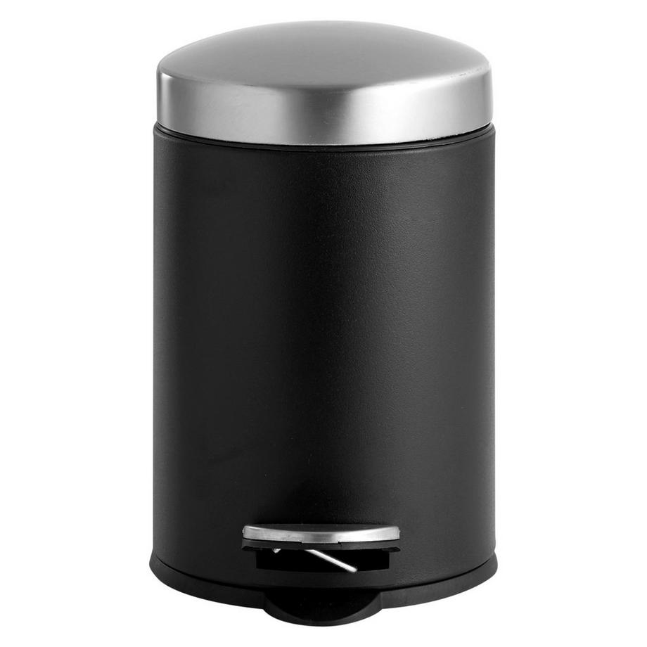 Poubelle à pédale noire, 3 litres