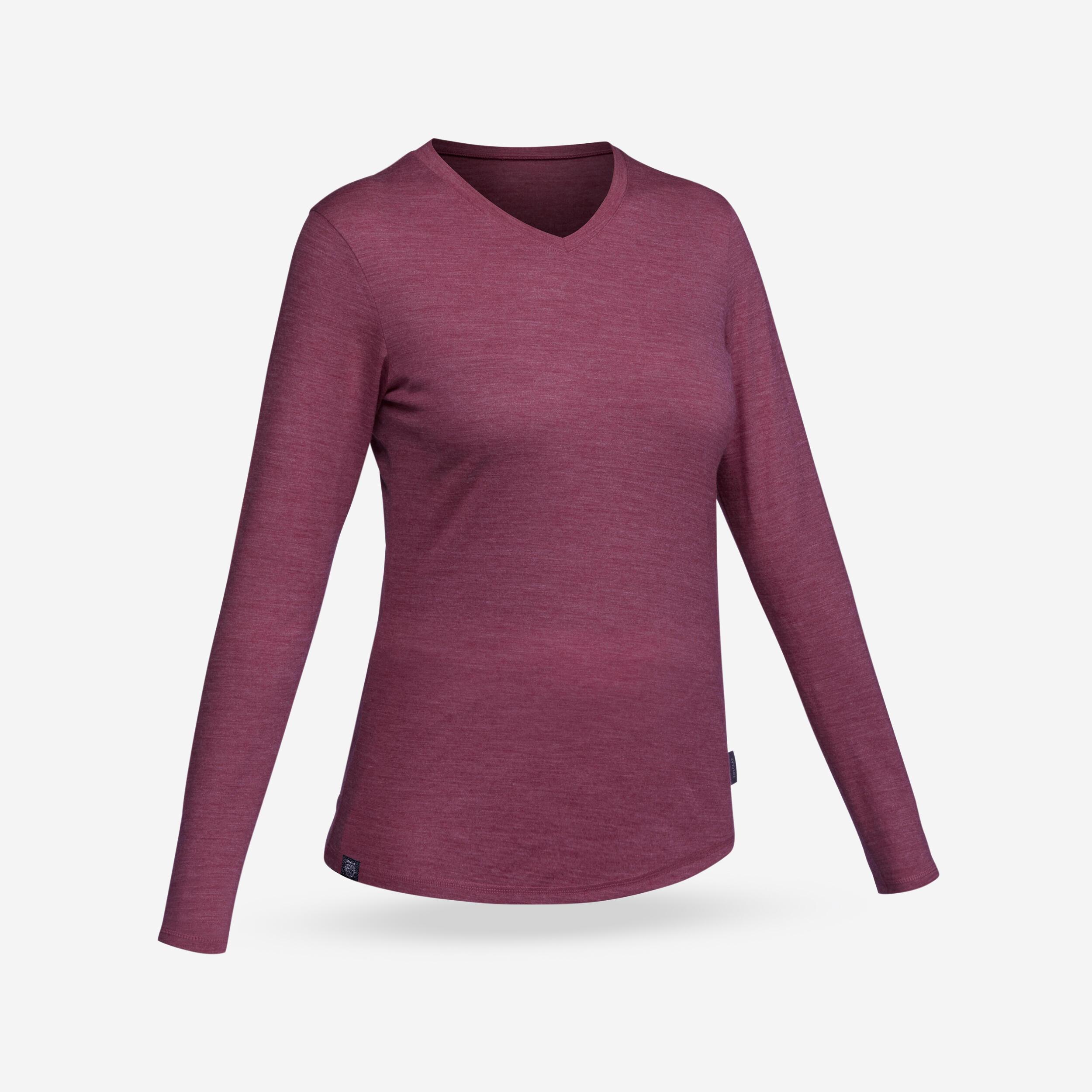 Image of Langarmshirt - Travel 100 Wool Damen Violett Bedruckt XS