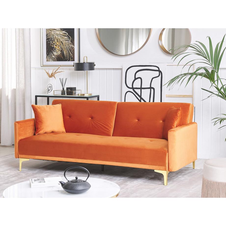 Beliani Schlafsofa aus Samtstoff  LUCAN  
