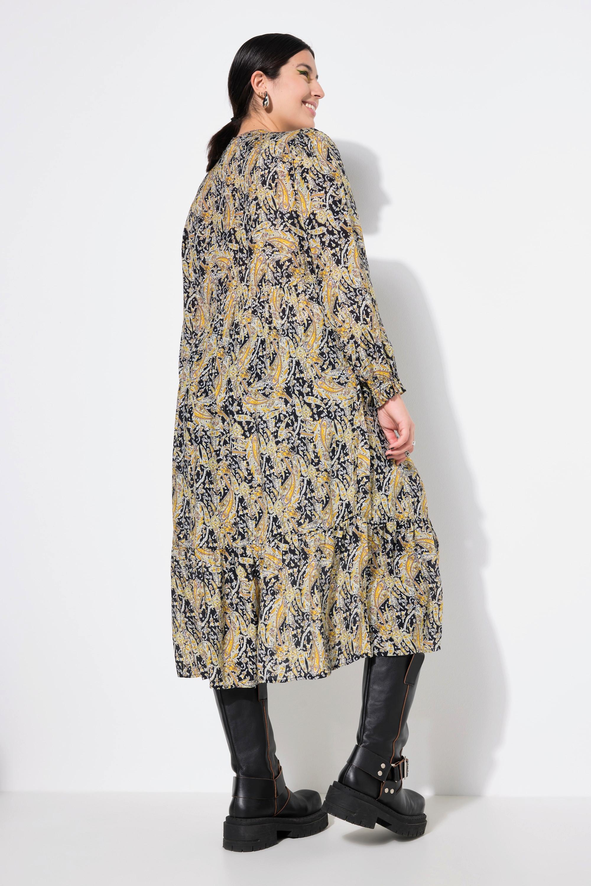 Studio Untold Robe A-Line Imprimé Cachemire Manches Longues  