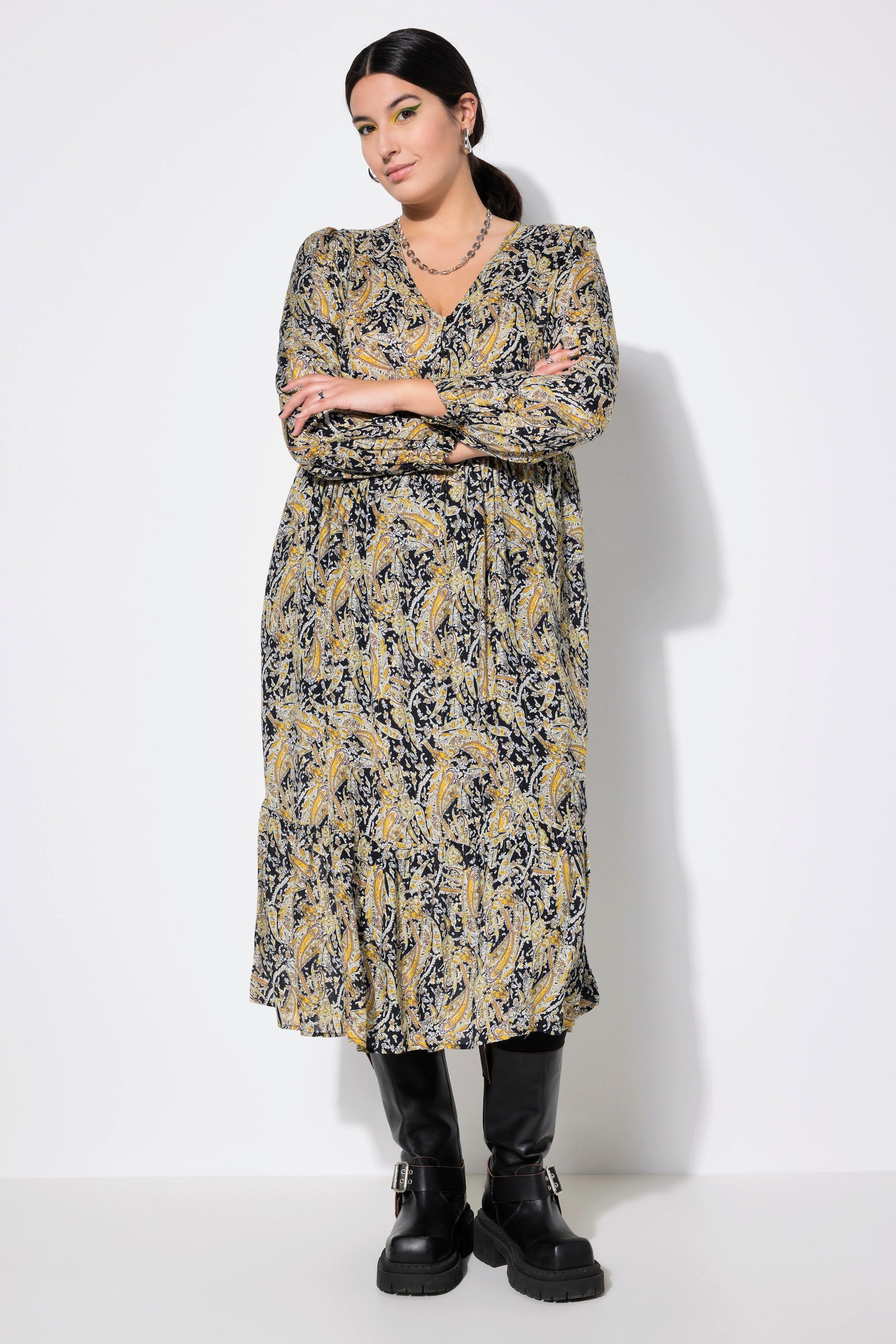 Studio Untold Robe A-Line Imprimé Cachemire Manches Longues  