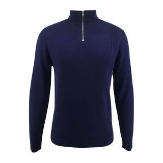 Bellemere New York  Merino-Pullover mit halbem Reißverschluss für Herren 