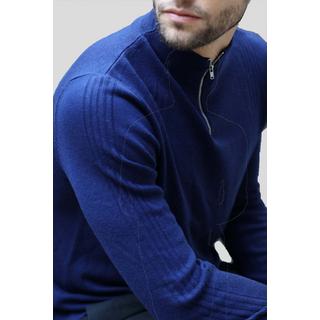 Bellemere New York  Merino-Pullover mit halbem Reißverschluss für Herren 