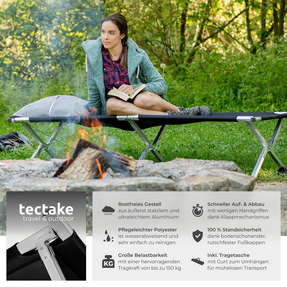 Tectake  2 lettini da campeggio in alluminio 