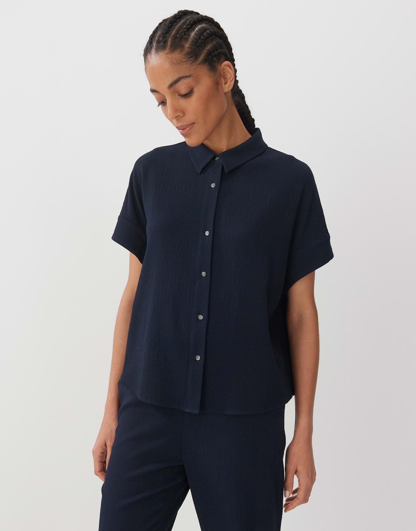 Image of Kurzarmbluse Zarkonia Gerader Schnitt Damen Aquamarine M